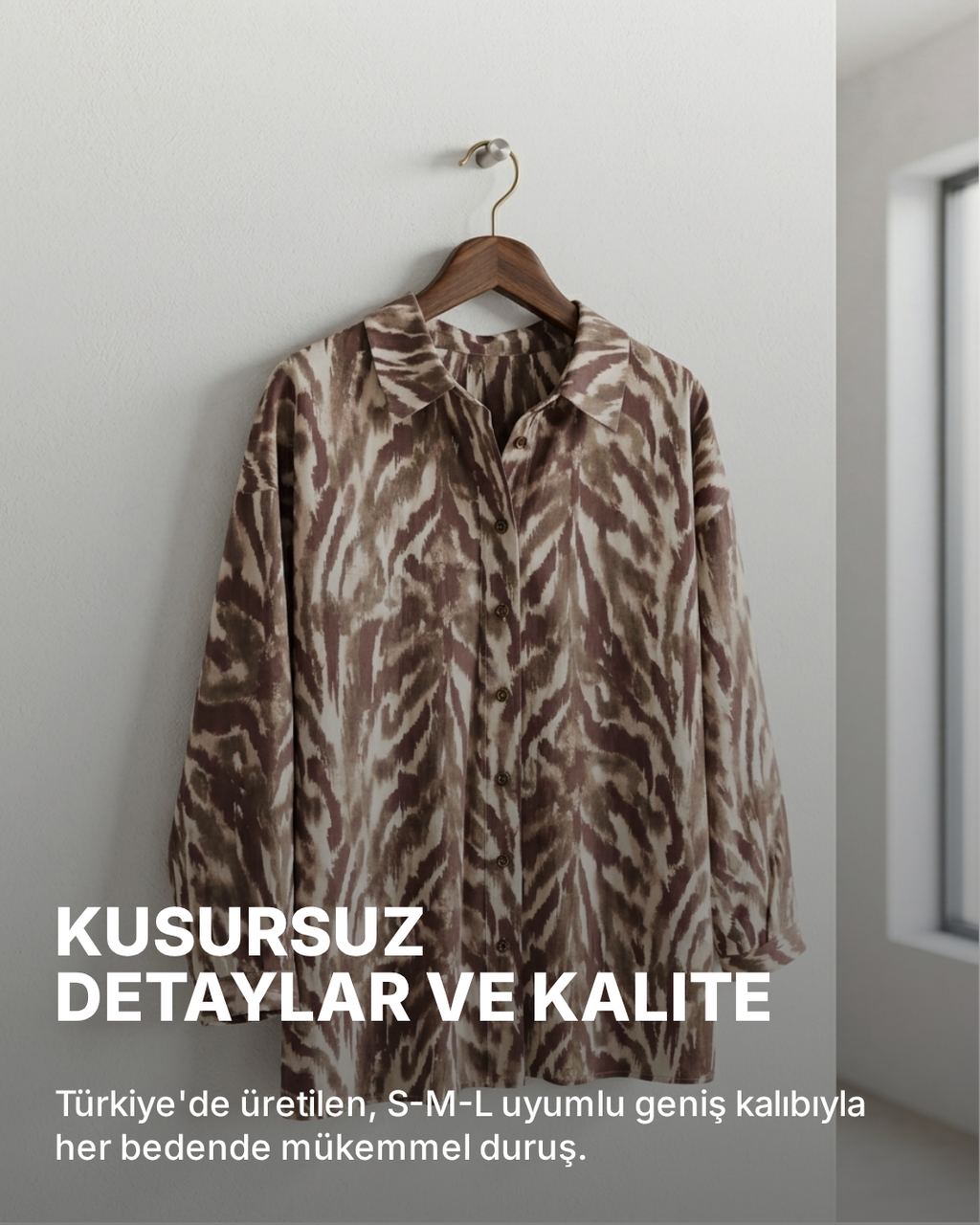 Perry Oversize Desenli Gömlek