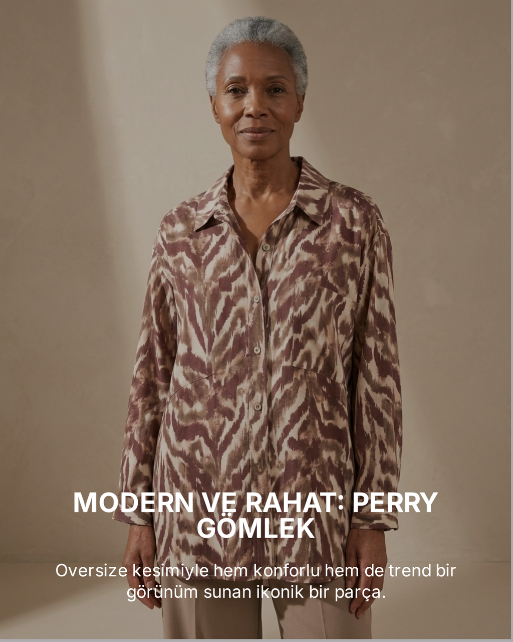 Perry Oversize Desenli Gömlek