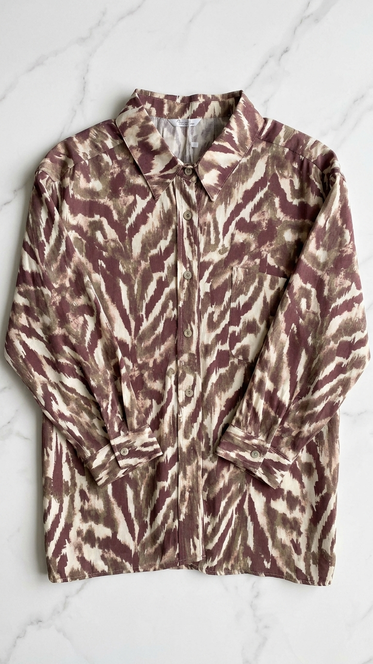 Perry Oversize Desenli Gömlek